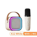 K12 Wireless Bluetooth Speaker with 2 Microphone RGB Portable Music Player Karaoke Machine for Family Singing Children'S Gifts